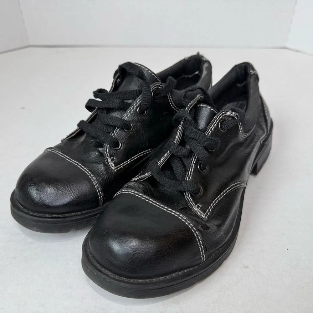 Vintage Y2K Airwalk Black Leather Lace-Up Work Shoes – Women’s 8 - Picture 2 of 9